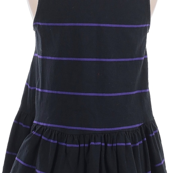 Anthropologie Black & Purple Striped Peplum Top - Size M - Picture 6 of 6
